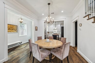 Designer light fixtures throughout the first floor