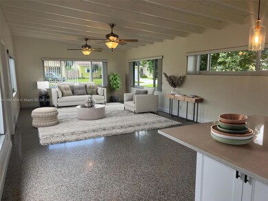 Open living room and kitchen