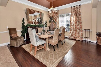 Formal dining room with chair rail, crown molding 