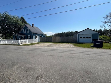 House, fence, and garage