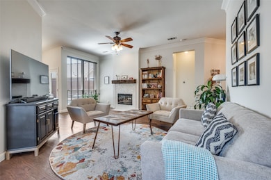 with dual sided fireplace with primary bedroom