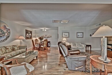 Living room open to dining area