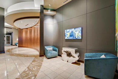 Lobby with a towering ceiling