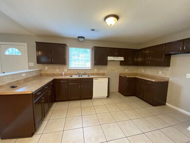 Kitchen with sink, backsplash, dishwasher, and lig