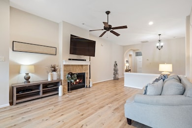 Stay cozy with a beautiful gas fireplace
