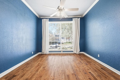 The former dining room was transformed into a large office or bonus room.