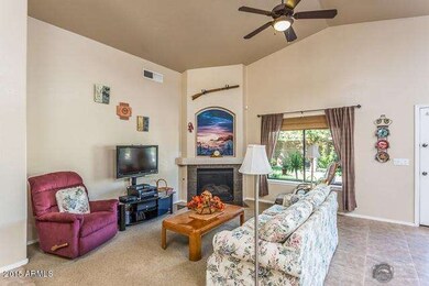 Roomy great room with corner fireplace!