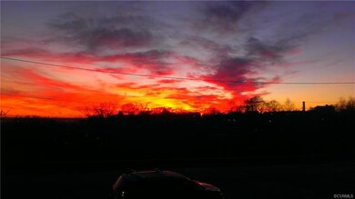 Winter sunset view from front steps