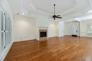 Great room with tray ceiling