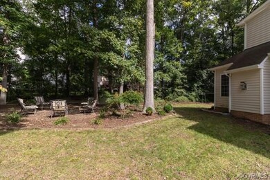Side yard with fire pit