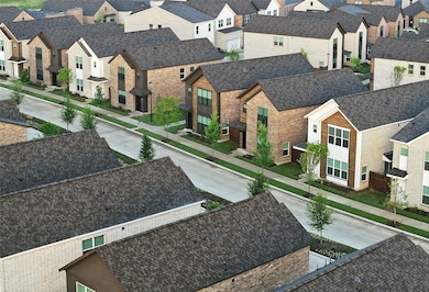 Aerial perspective of suburban area