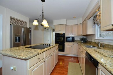 Granite counters and island.  New(er) appliances.