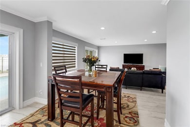 Dining room with ornamental molding