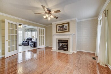 Living room looking into Den.