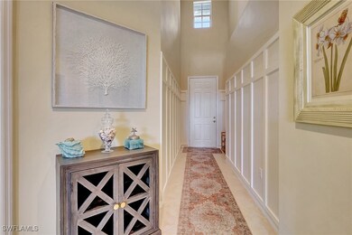 Hallway with a high ceiling