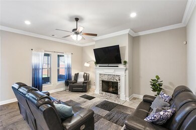 Spacious Living Room showcasing the beautiful fire
