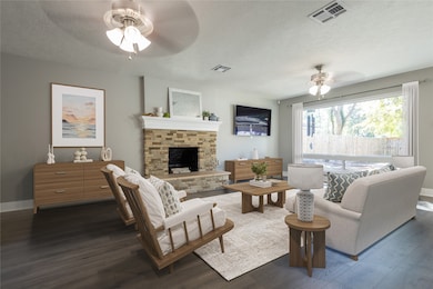 Living area. This photo is virtually staged.