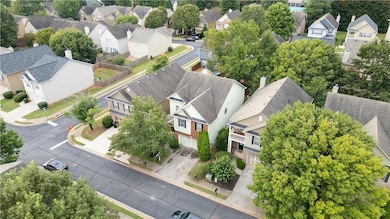 Aerial perspective of suburban area