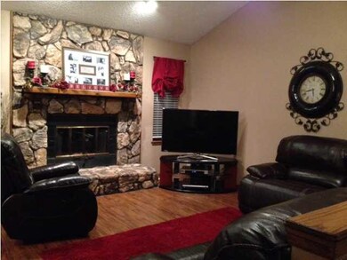 Warm and cozy living room. with a lush dark floori