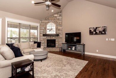 Gas fireplace in living area