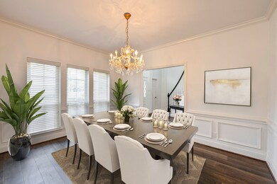 Dining Room with traditional  crystal chandelier s