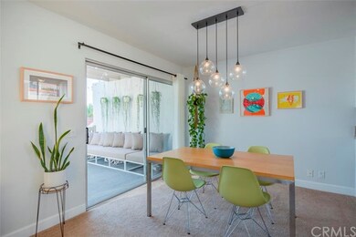 Dining room with large sliding glass door to gener