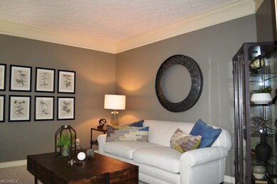 Stunning living room, crown moldings and finished 