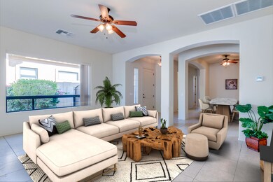 Virtual staged great room