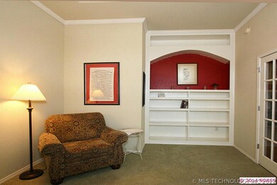 Office/2nd living has built ins and French doors