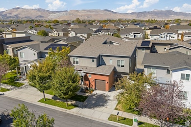 Drone / aerial view of a mountain backdrop
