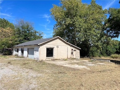 View of detached garage