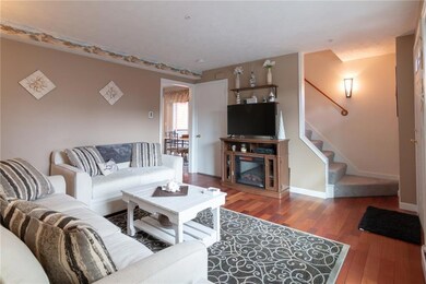 Electric fireplace warms this lovely...