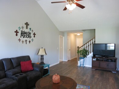 Open floor plan with designer laminate flooring.