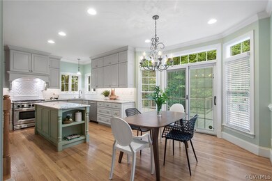 Dining room with light hardwood / wood-style floor