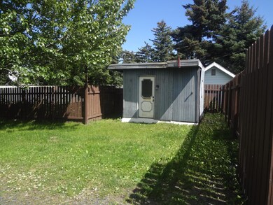 Fenced in property and storage shed
