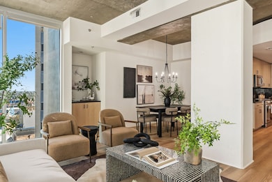 Open concept living and dining area