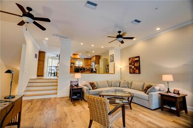 Living area with kitchen/dining in rear