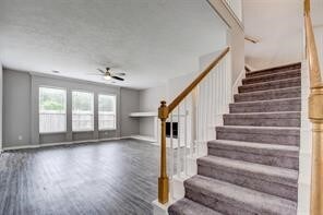 The huge Family Room is just past the stairs to the second floor.