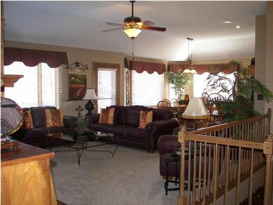 The open floor plan has 10' ceilings and lots of n