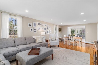 Family room and informal dining area with a view t