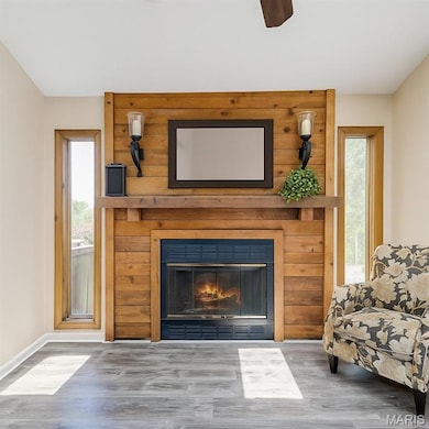 Beautiful fireplace with shiplap