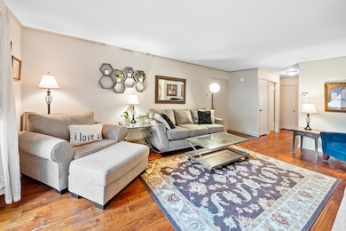 Living room with wood finished floors