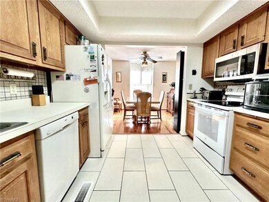 Kitchen view through to dining room.
