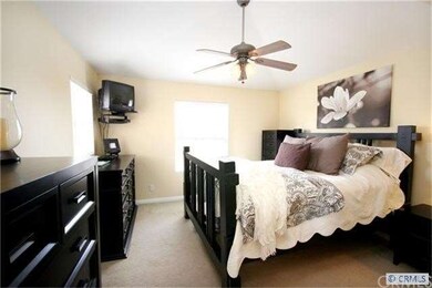 Private 3rd  level spacious master bedroom with ce