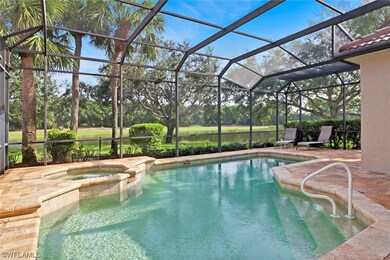 Screen enclosed pool w/view of lake and golf cours