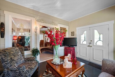 Living room with french doors