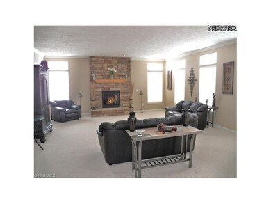 Crown Molding and a Stone Fireplace add warmth and