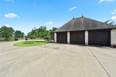 View of detached garage