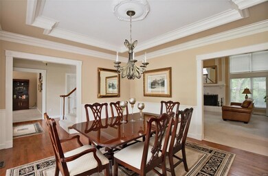 Dining room  with extensive  multi piece molding