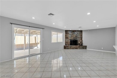 Unfurnished living room with light tile patterned